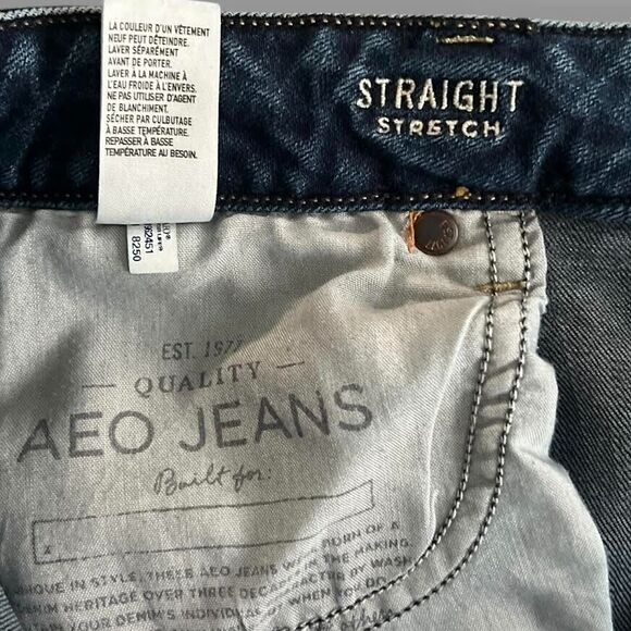 American Eagle Jeans Women's Size 16R Blue Straight Stretch Mid Rise Retro Y2K - Picture 8 of 12